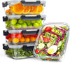 Set di 12 Contenitori per Alimenti in Vetro Riutilizzabili, Senza BPA