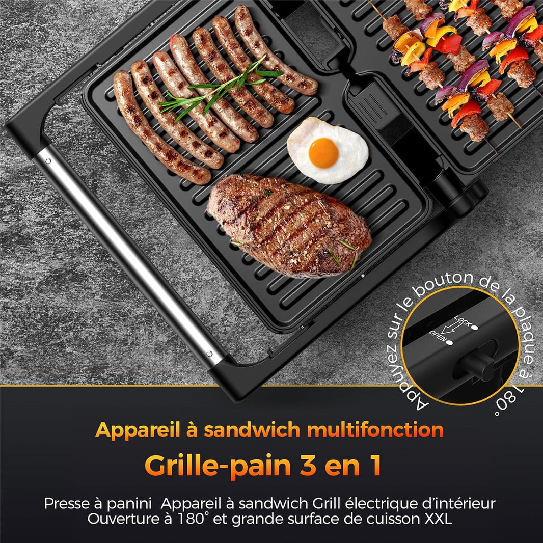 Appareil à Croque-Monsieur, Grille-Panini 1500W