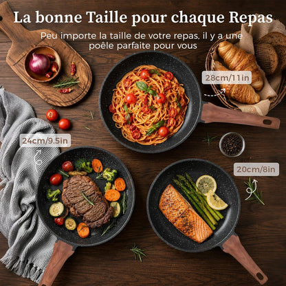 Batterie de Cuisine 3 Pièces pour Sauté