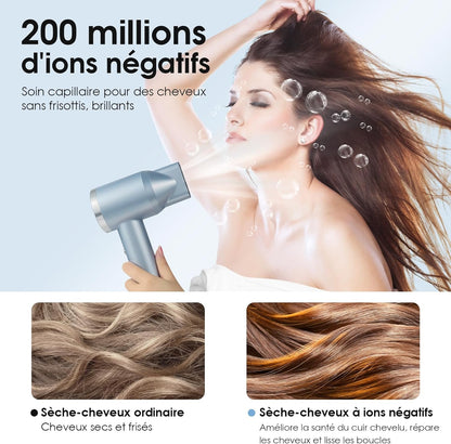 Sèche-Cheveux Ionique, Moteur Brushless Haute Vitesse de 110 000 tr/min