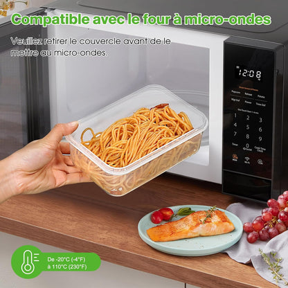 Boîte Conservation Alimentaire 50 Pièces, Sans BPA Boîte Alimentaire Set