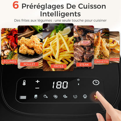 Friteuse ad aria da 4,2 litri con display touch LED in vetro temperato