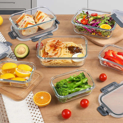 Lot de 12 Lunch Box Verre Réutilisables, Sans BPA