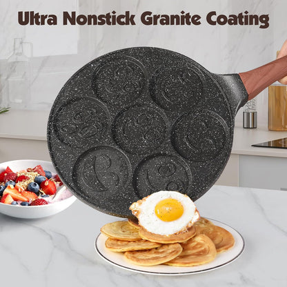 Piastra per Pancake a Forma di Sorriso, Padella per Crepes Antiaderente a 7 Fori