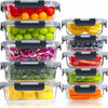 Set di 10 contenitori per il pranzo in vetro riutilizzabili, senza BPA