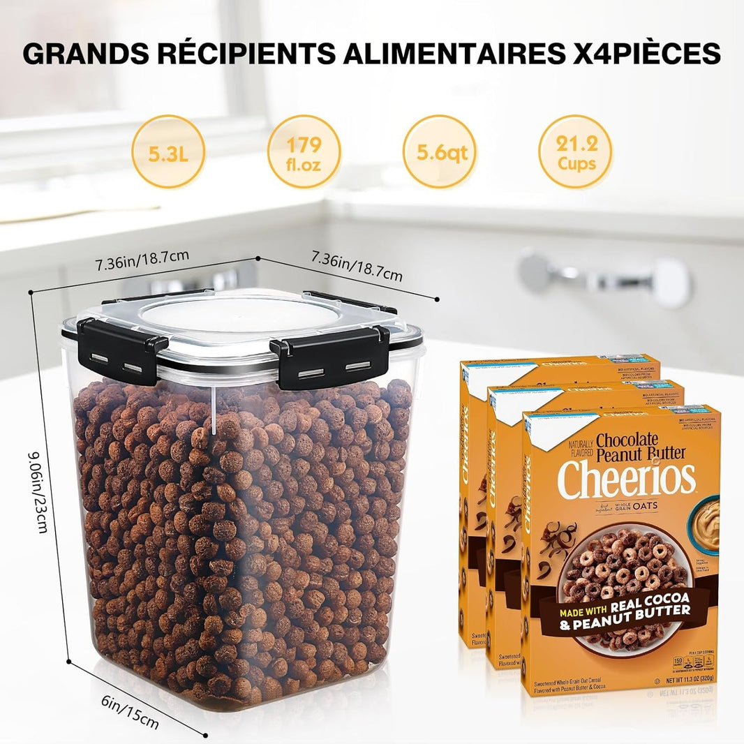 5.3L Boîte Conservation Alimentaire Lot de 4