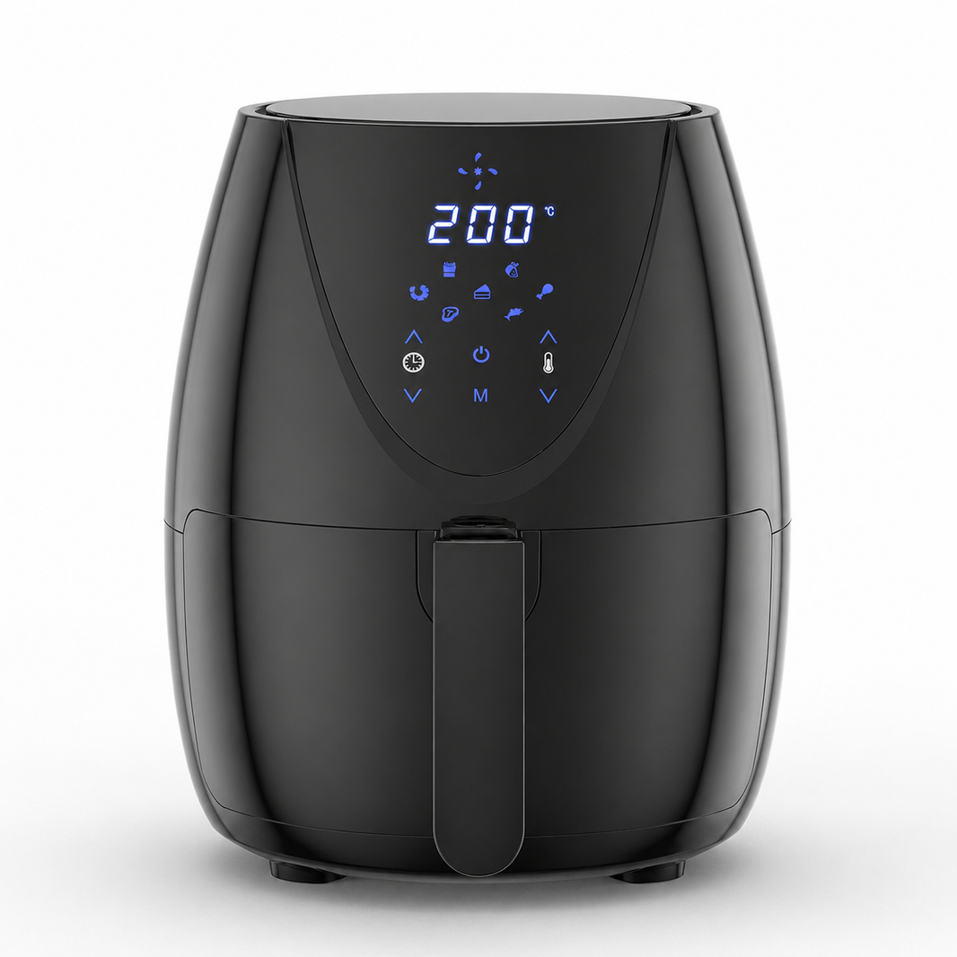 AIR FRYER-YASHE- Friteuse sans Huile 4.5L - 2500W Turbo - Tactile LED 6 Modes - Noir