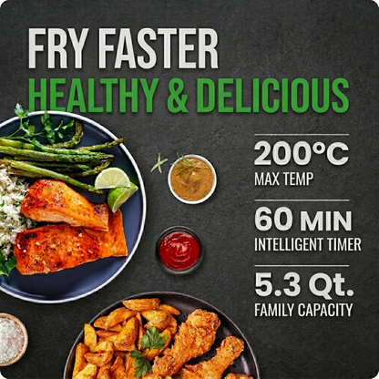 Air Fryer 3.5 L, Friteuse sans Huile 360°, Multifonction, Panier Lave-Vaisselle