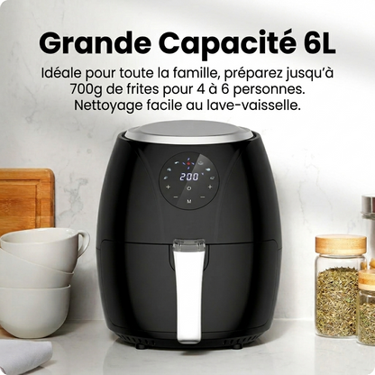 Friggitrice ad aria 3,5 L, 1500 W, Friggitrice ad aria con 6 programmi, 80°C-200°C, Rivestimento antiaderente, Timer
