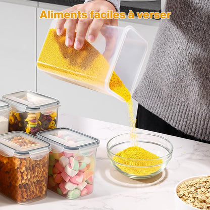 24 contenitori per alimenti in plastica senza BPA con coperchi