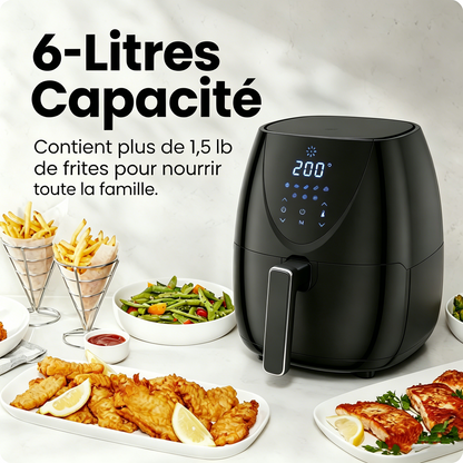 AIR FRYER-YASHE- Friteuse sans Huile 4.5L - 2500W Turbo - Tactile LED 6 Modes - Noir